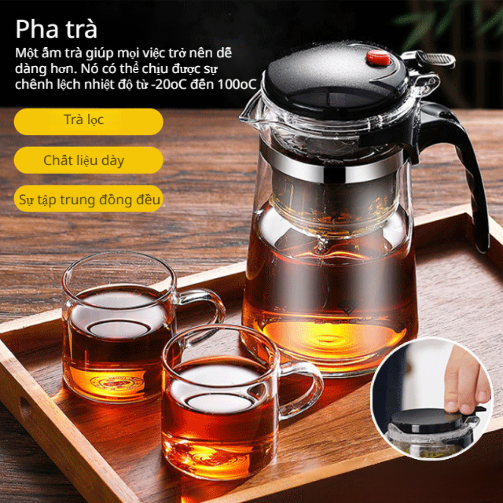 【1-Touch Brewing】JS Instant Filter Tea Set - Tea Set With Filter/Stainless Steel Filter/Easy Brewing