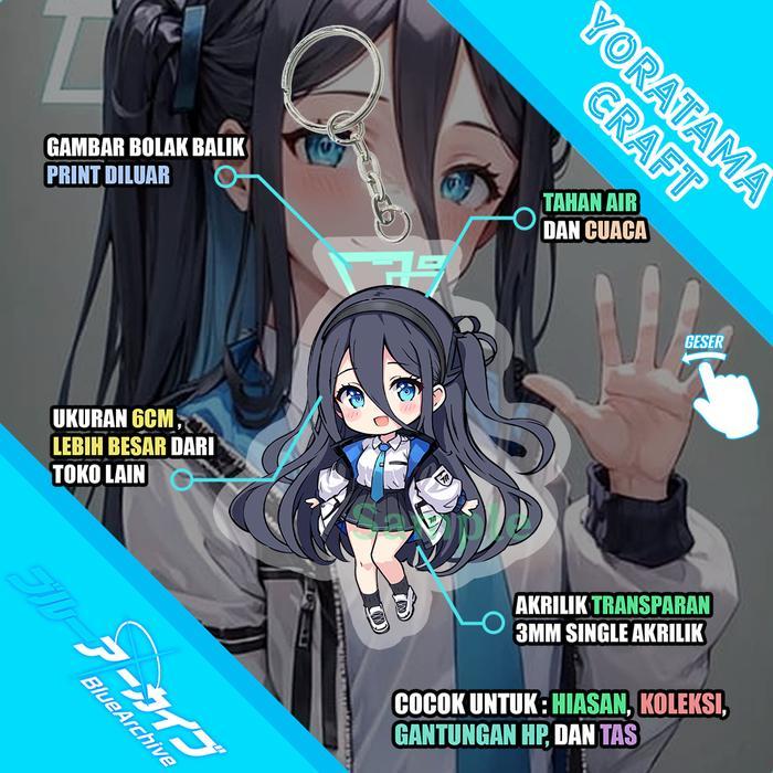 Gantungan Kunci Alice Tendou Arisu Blue Archive, Keychain Anime Lucu
