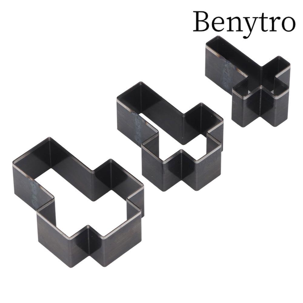 Benytro Bộ 3 khuôn cắt da BENUTRO, Không có cạnh thô Hình chữ thập rỗng đục lỗ rỗng, Dụng cụ đục lỗ 