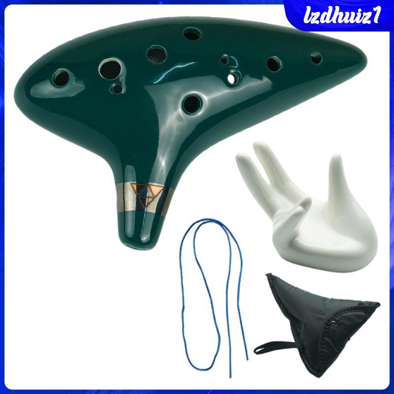Ocarina Ceramic 12 Lỗ Mini Nhạc Cụ Mellow Tone Có Dây Đeo Và Túi Dành Cho Trẻ Tập Đi Lớp Âm Nhạc