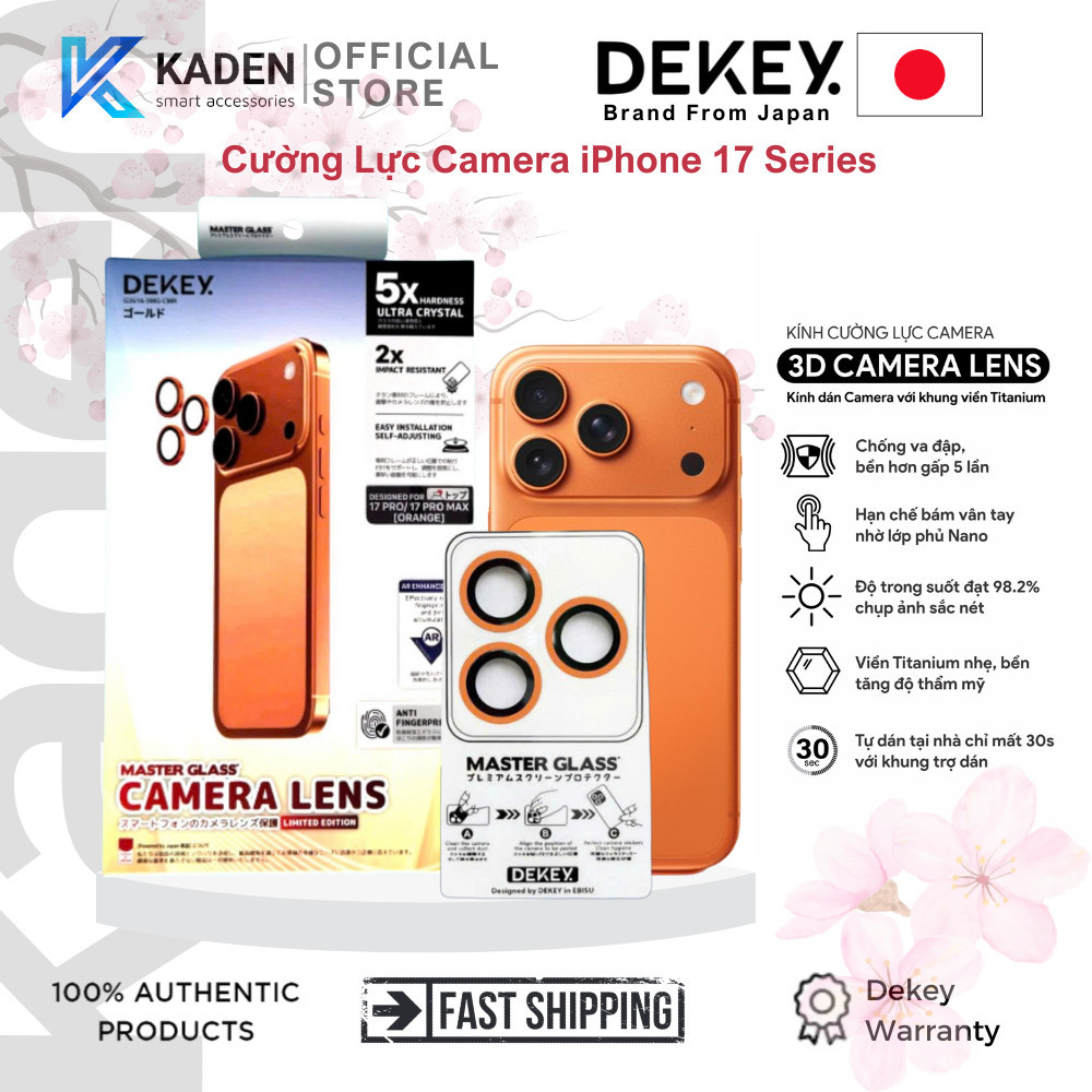 [Chính Hãng] Cường Lực Camera iPhone 17 Series Dekey 3D Master Glass Titanium