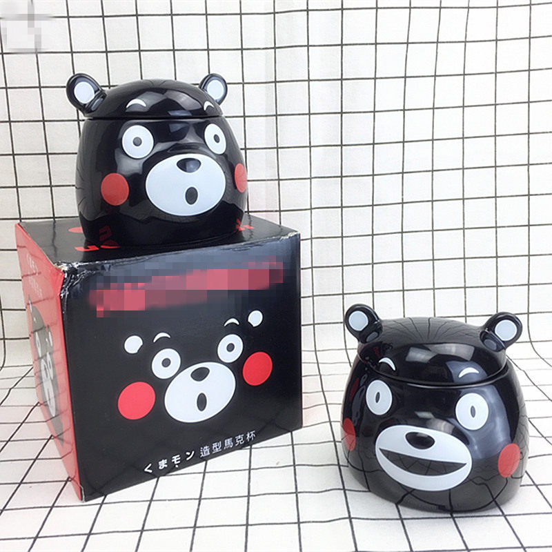 Nhật Bản Kumamon Tỉnh Kumamon Gấu Đen Dễ Thương Được ủy quyền Cool Dễ Thương Cốc Gốm Ba Chiều Cốc Gr