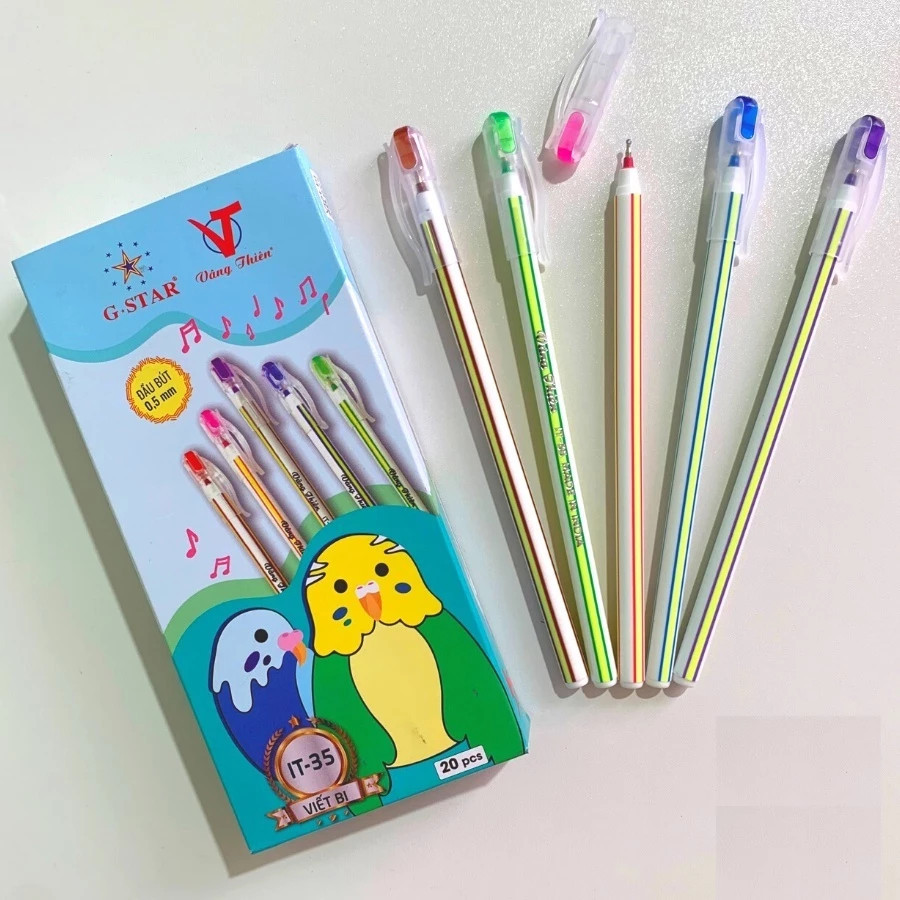 Hộp 20 Cây Bút Bi Nến IT-35 GSTAR 0,5mm Mực Xanh/Bút Bi Nến GSTAR Dễ Sử Dụng, Mực Đậm, Êm Mượt - Đại