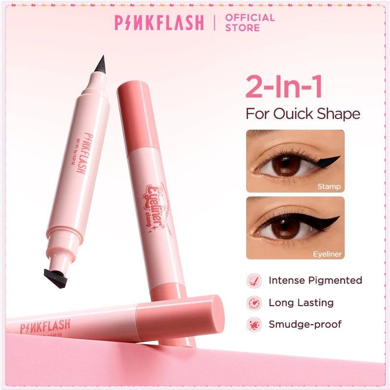 Bút kẻ mắt Pinkflash Wingled Eyeliner Pencil hai đầu, dạng lỏng, dùng để đóng dấu, trang điểm mặt dự
