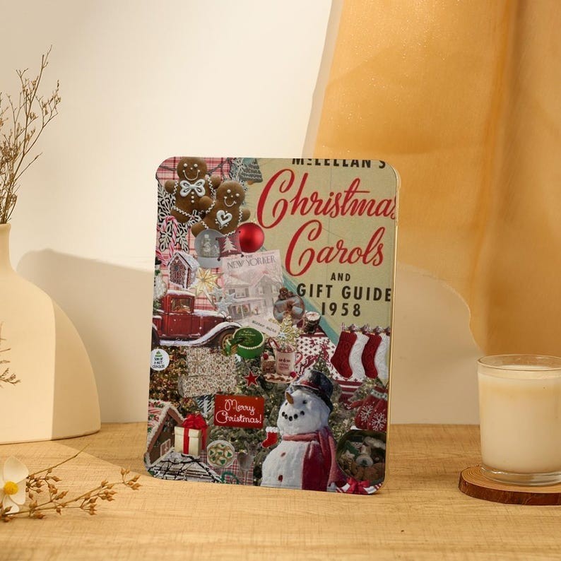 Giáng sinh Collage iPad Case, iPad Air Case cho 13 "/ 11" iPad Pro 204,13 "iPad Air 6 Case, iPad min