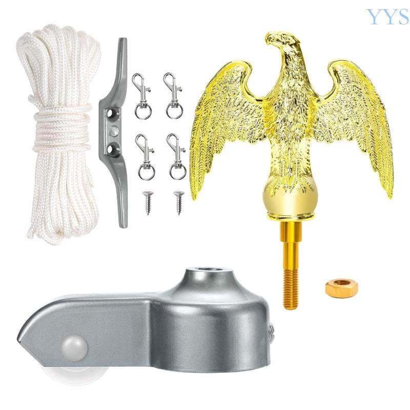 YYS 50 Feet Dây Halyard 6 5 inch Falcon Kim loại Xoay Chụp Kẹp Nhôm