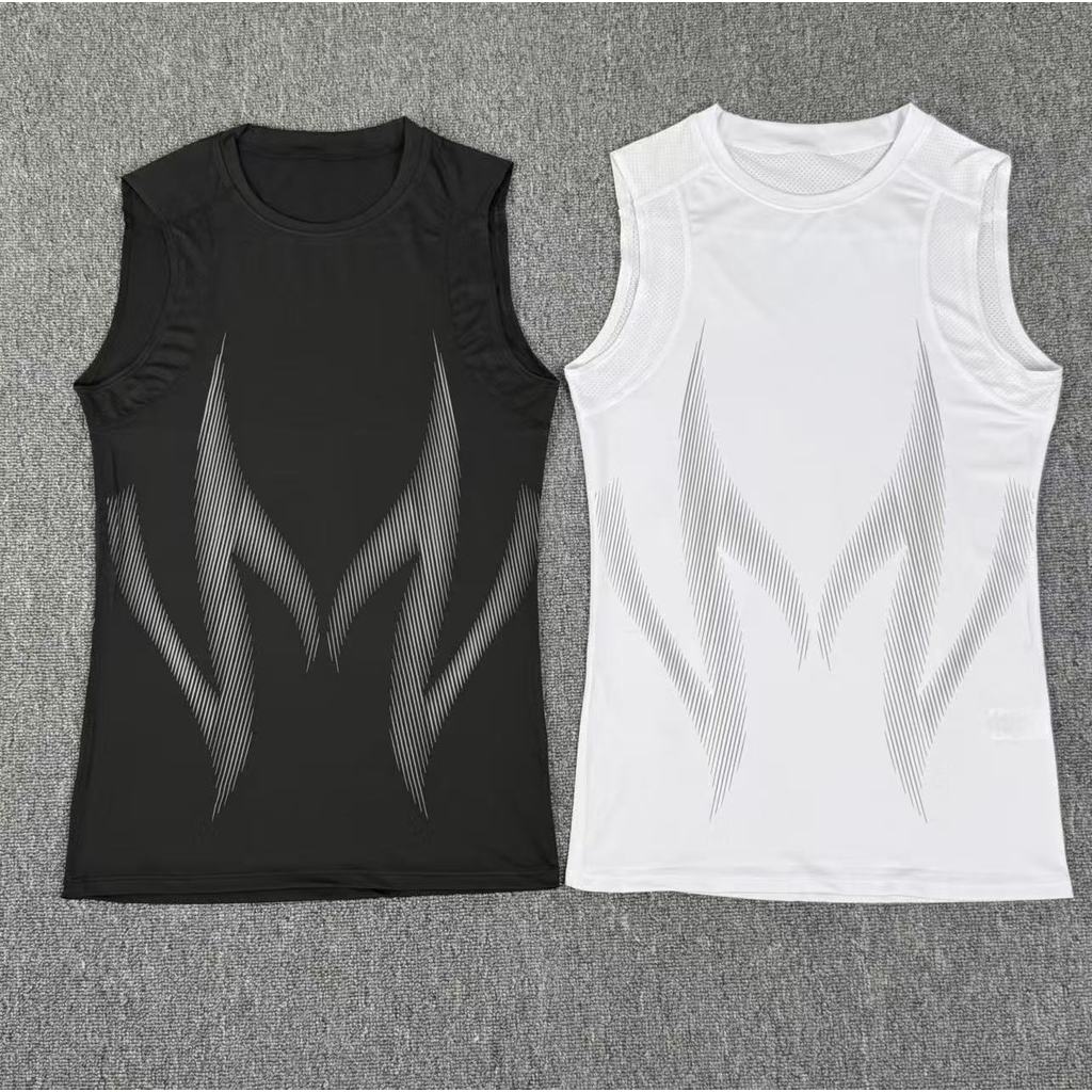 [New] Sports Tight Basketball Vest Men's Energy Running Strip Quick-Drying Breathable Fitness Traini