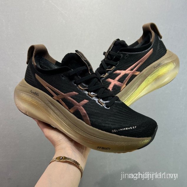 Asics Asics Gel-Nimbus 27 Nam Nữ Chạy Bộ Gel-Nimbus 26 Giày Đệm Nhẹ 1011C095-001 XEDP