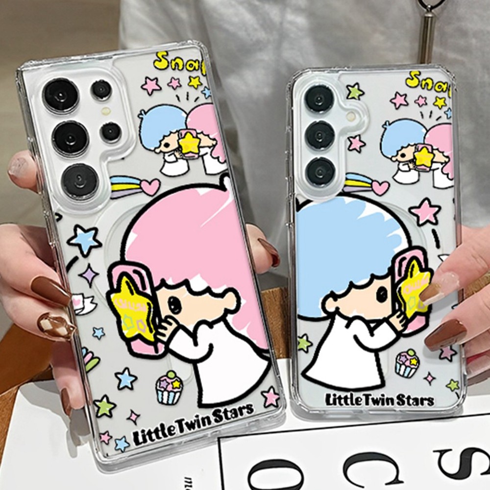 Ốp điện thoại chống sốc từ tính hoạt hình đơn giản Little Twin Stars cho Samsung Galaxy S26 Ultra S2