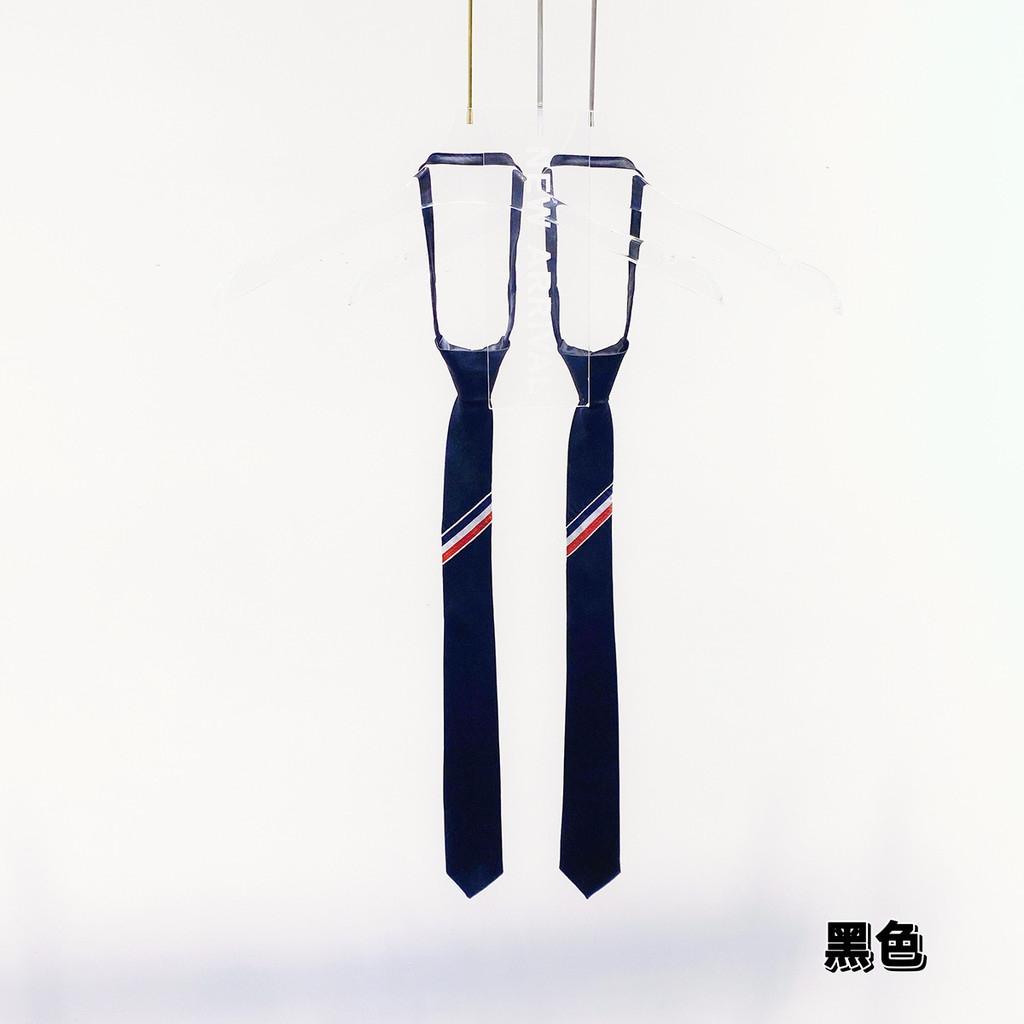 UNAI TB New bow tie with striped solid color ribbon and stylish lazy zipper tie