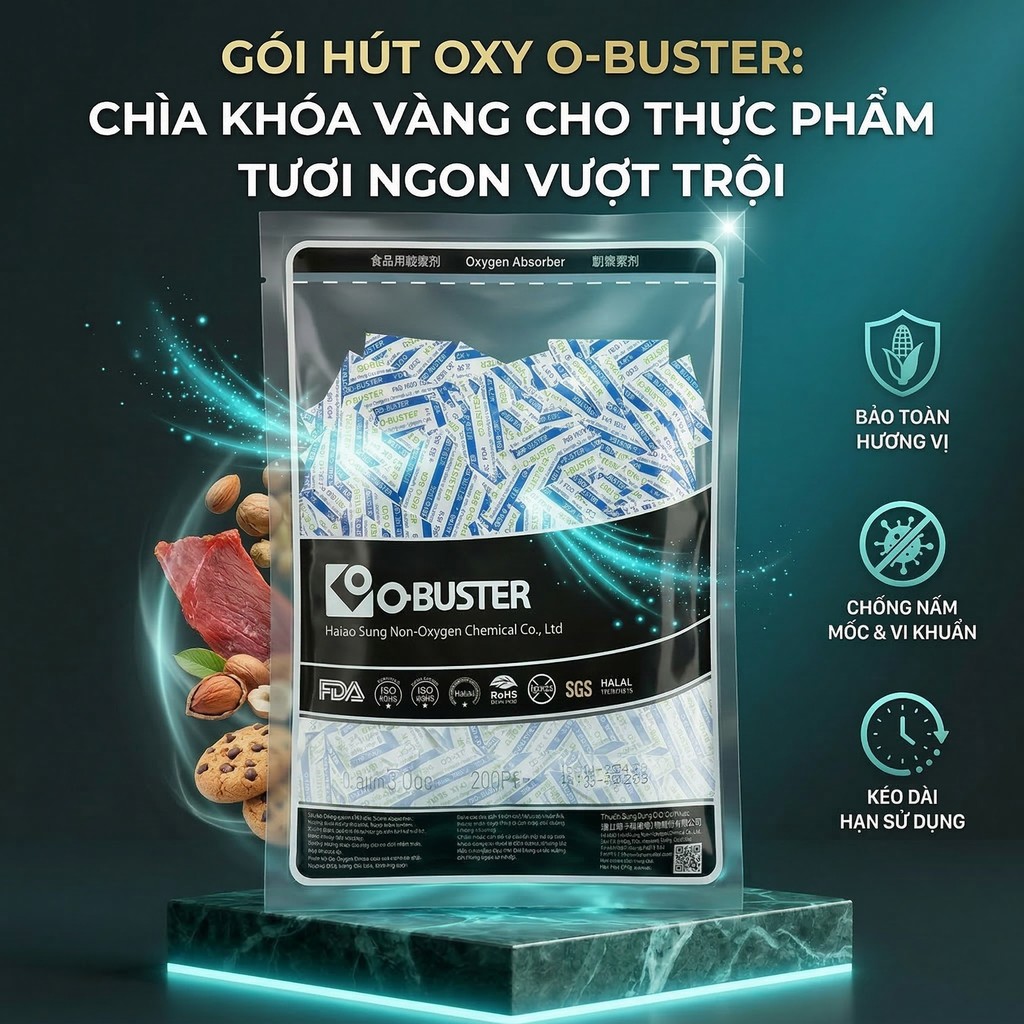 200 Gói Túi hút ẩm thực phẩm O-BUSTER 50cc (XYE-50)