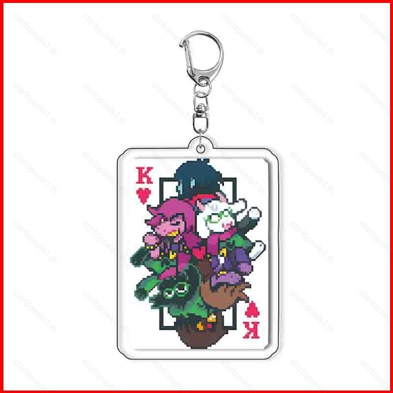 ST1 Deltarune Spamton Nữ Hoàng Vua Jevil Pixel Nghệ Thuật Poker Thẻ Acrylic Móc Khóa Nhân Vật Trò Ch