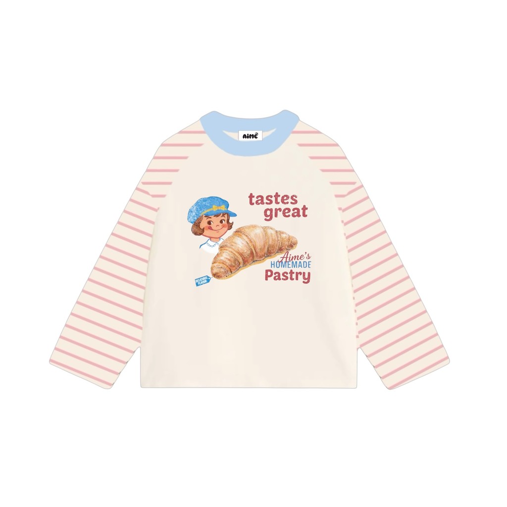 [Ver6] Áo Thun Tay Dài Raglan Cotton Long Sleeve Sọc Boxy AIMÉ Form Rộng Cổ Tròn Unisex Nam Nữ Basic Áo Mùa Hè | BigBuy360 - bigbuy360.vn