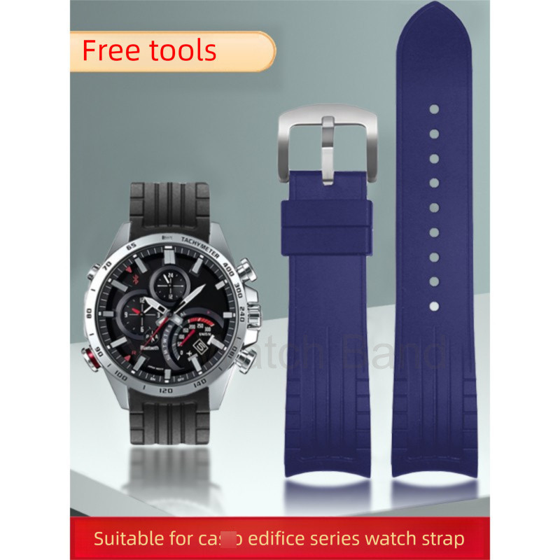 Bộ chuyển đổi cong chống trượt 20 / 22 / 24mm cho silicon cho EQB-501 ECB-900 | Phụ kiện đồng hồ chố