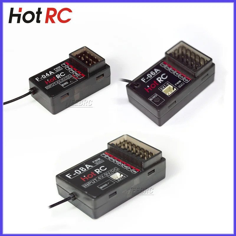 HotRC 4 / 6 / 8CH 2.4G Thu F-04A F-06A F-08A Điện Áp Trở Lại PWM Cho Xe RC Máy Bay Xe Tăng Thuyền DS