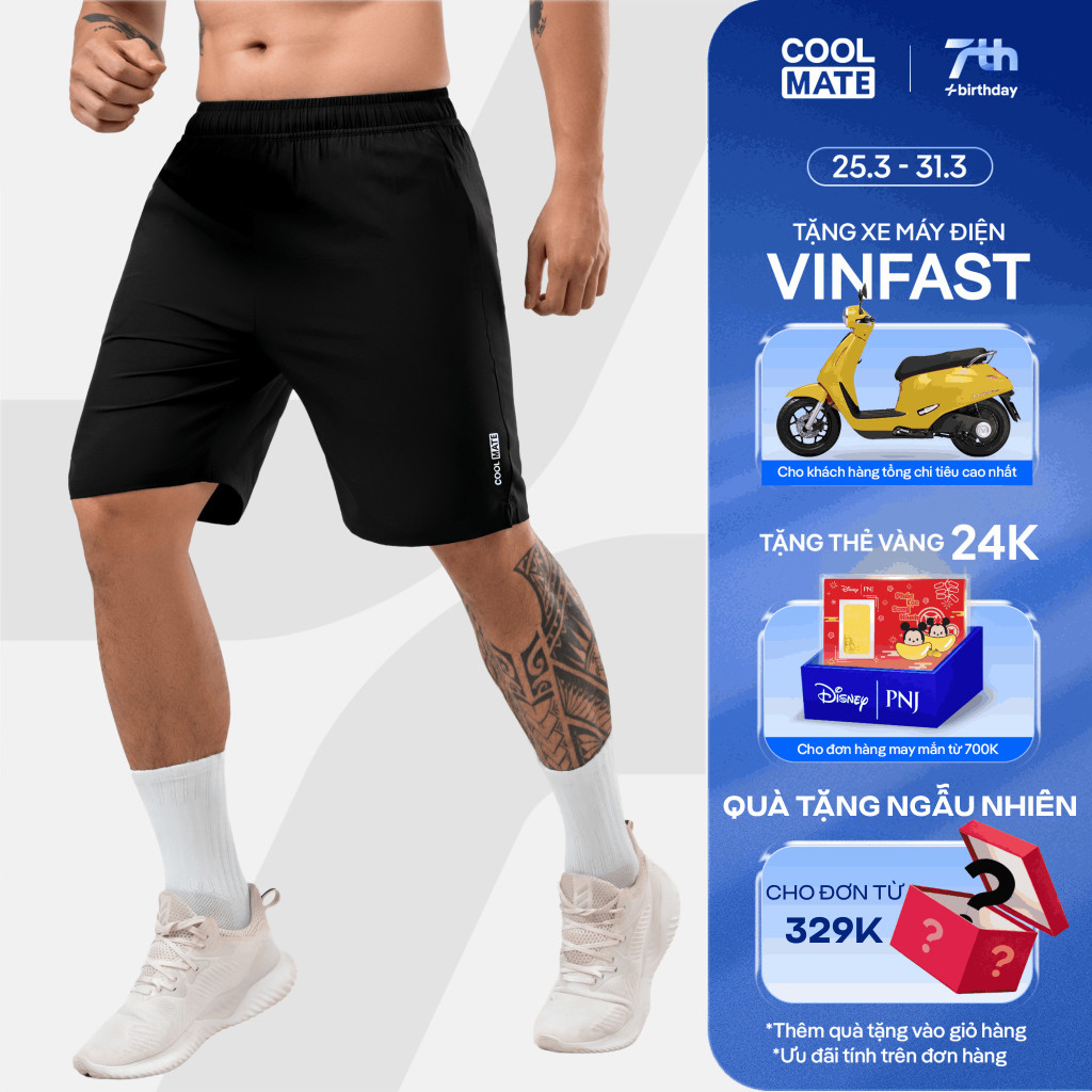 Quần thể thao nam Max Ultra Short V2 kiểu dáng thể thao có túi khóa sau Coolmate