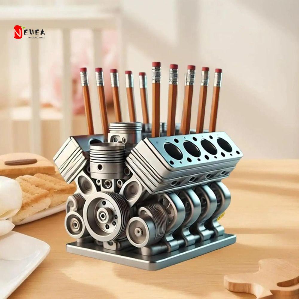 NEWEARTH LIMIT Engine Block Pen Holder, Fun V6 / V8 Engine Shaped Desk Organizer, những người đam mê
