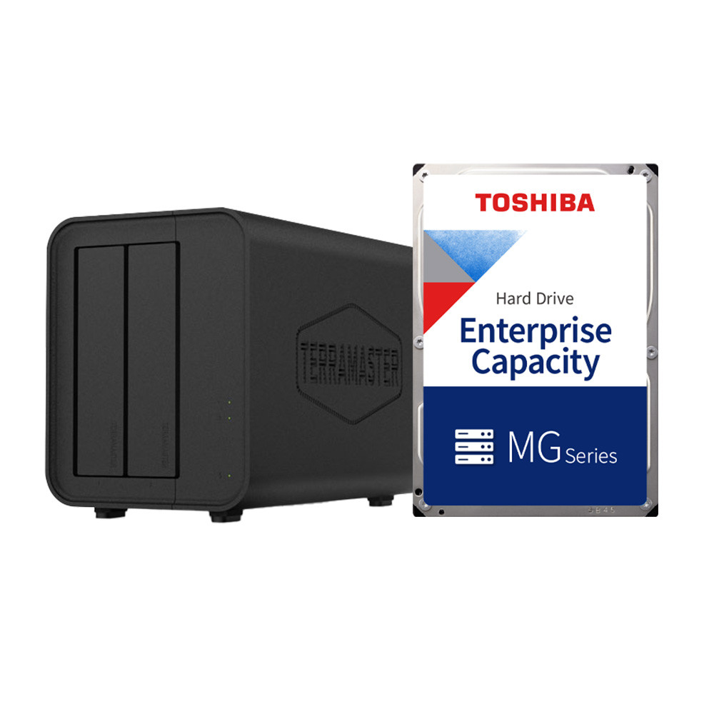 Combo thiết bị lưu trữ mạng DAS TerraMaster D2-320 2-bay kèm Ổ cứng HDD 4TB - Toshiba Official Store