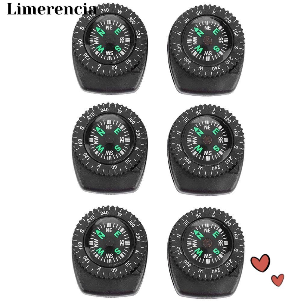 LIMERENCIA 6 Chiếc Đồng Hồ La Bàn, La Bàn Điều Hướng Di Động Có Thể Tháo Rời, Dây Đeo Tay Màu Đen Bề