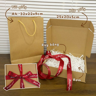 [ĐỌC MÔ TẢ] Giftbox gói quà xinh xắn + Túi giấy kraf