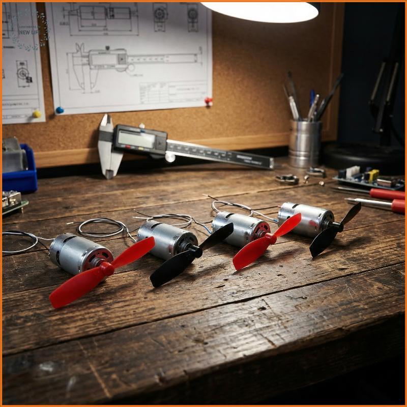 [LS] 4 X DIY DC3.7V 50000RPM 716 Hollow Cup Coreless Tốc Độ Cao CW CCW Motor Với 4 X 50MM A B Cánh Q