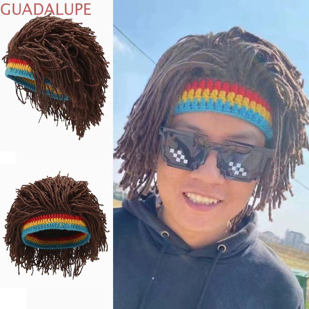 GUADALUPE Reggae Dreadlocks Tóc Giả Unisex - Lông Tơ Nâu Jamaican, Phù Hợp Tiệc Halloween và Balacla