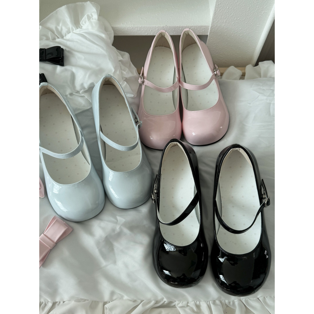 lolita giày giày lolita nữ Ngón Tròn Mary Jane [Lời Cầu Nguyện Nhỏ] Sweet Meow Heart Ngôn Ngữ Nguyên