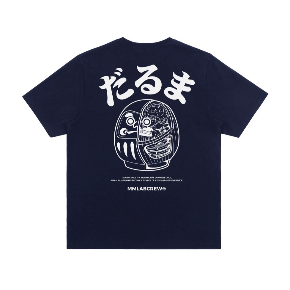 Áo phông cổ tròn tay ngắn Daruma Series của MMLABCREW, phong cách Nhật Bản từ bột cotton nguyên chất