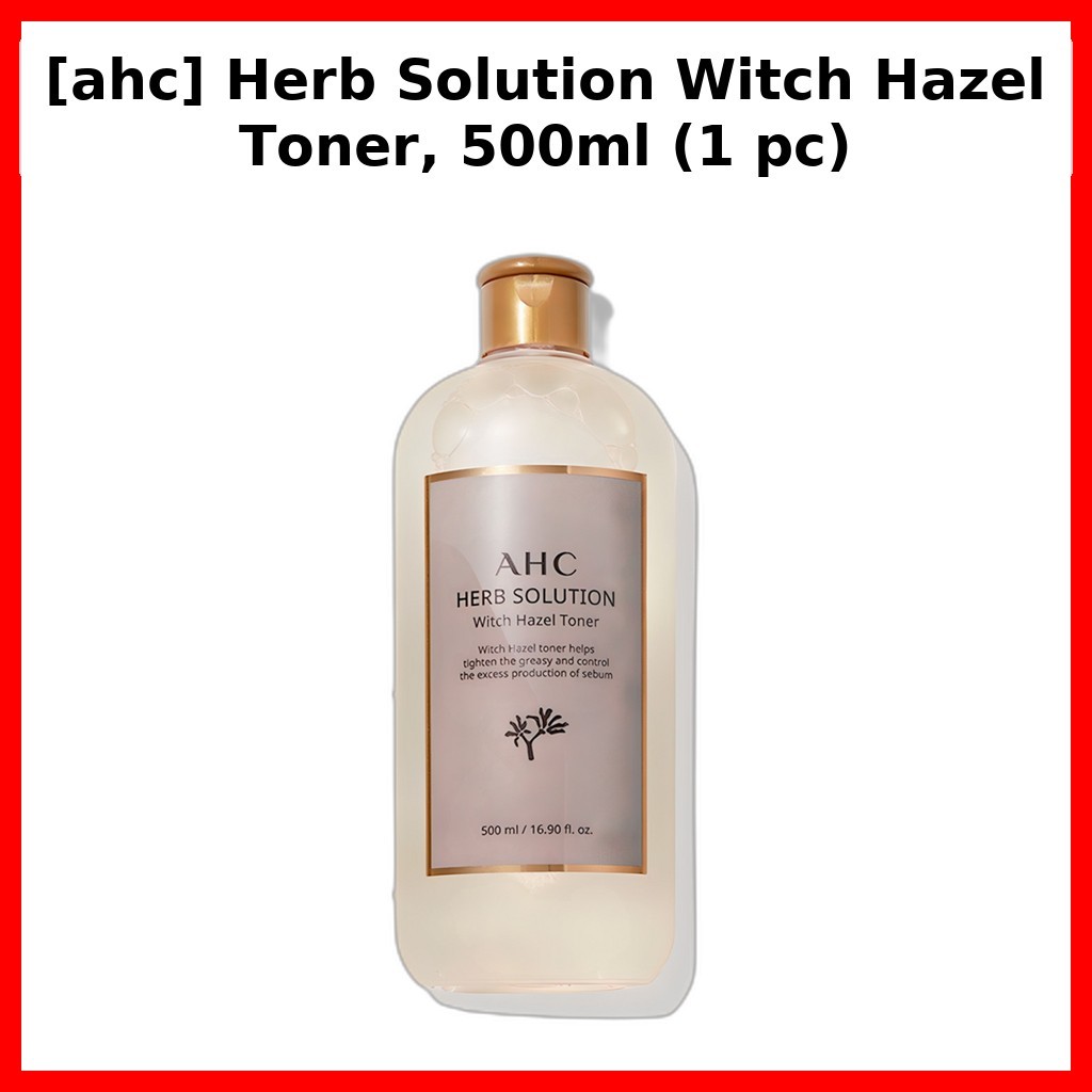 [ahc] Herb Solution Witch Hazel Toner, 500ml (1 cái) / Mực Hàn Quốc / Chiết xuất Witch Hazel / Xác t