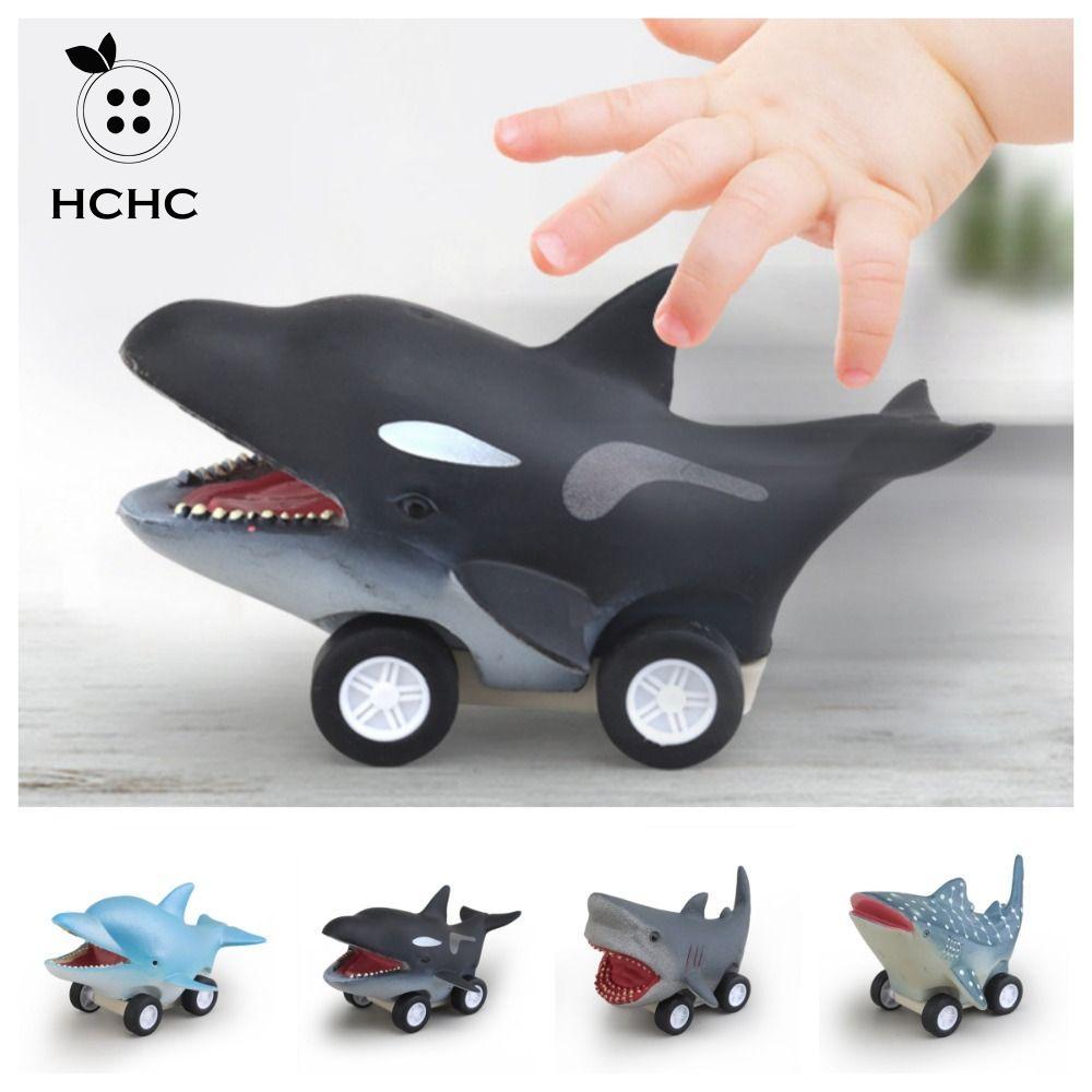 HCHC Press and Go Car Toy, Mini Great White Shark Dolphin Inertia Car Toy, Funny Cool Whale Shark Cu