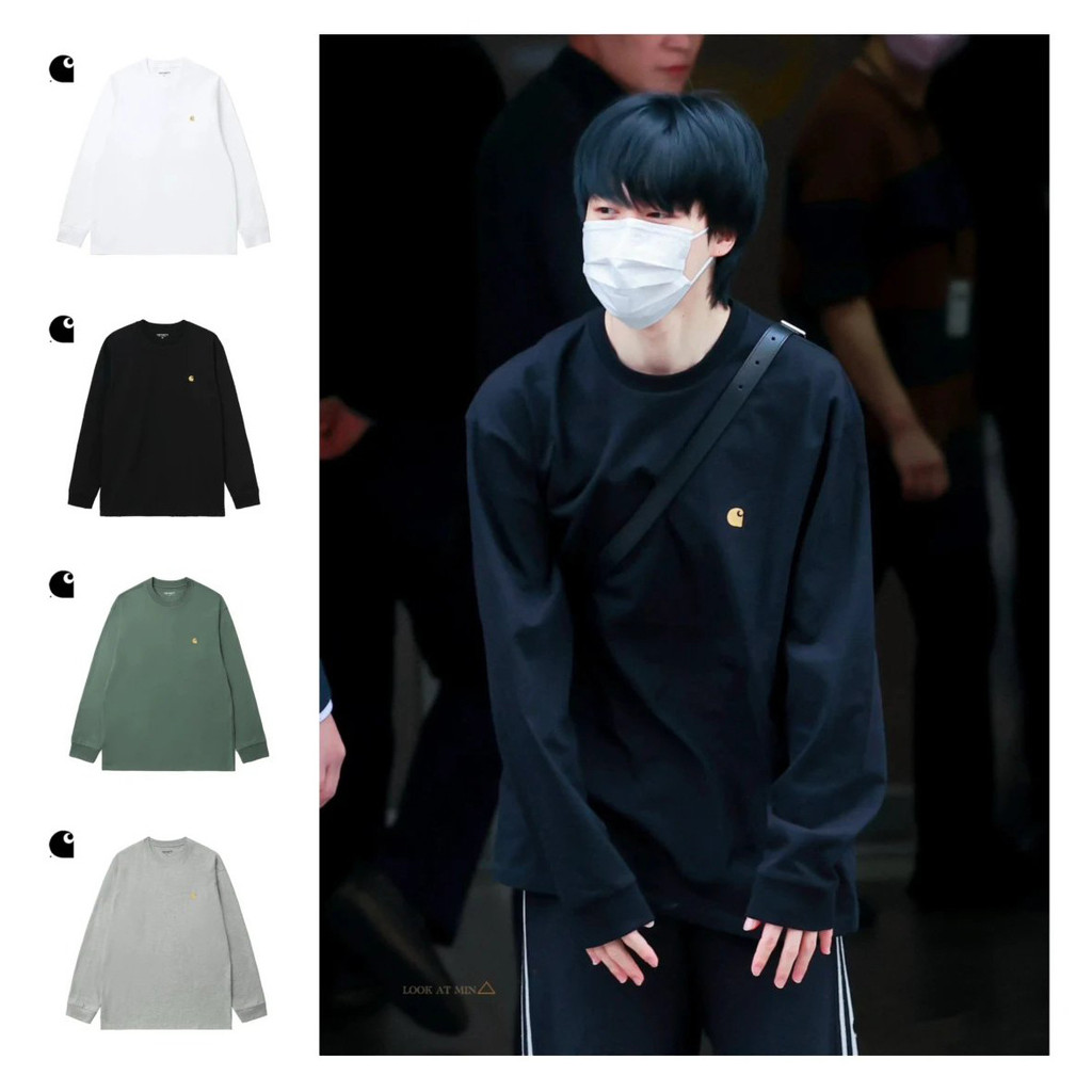 Carh**Workwear Style Gold Label Embroidery Logo Basic Long Sleeve T T-shirts and base layer shirts f