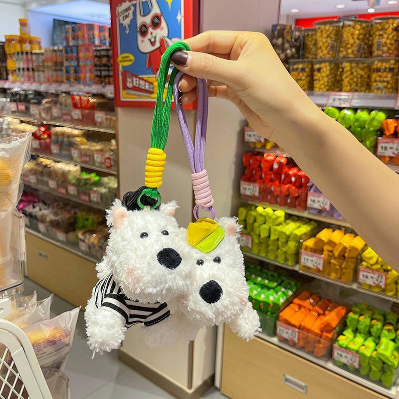West Highland Plush Pendant Niche Bag Pendant Plush Key Pendants Puppy Dog Pendant MPSJ