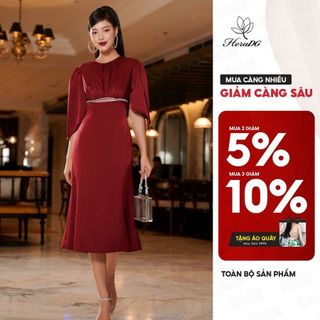 Đầm tiệc HeraDG thiết kế dáng đuôi cá cổ tròn phủ vai sau hở eo quyến rũ và sang trọng WDPBB2060