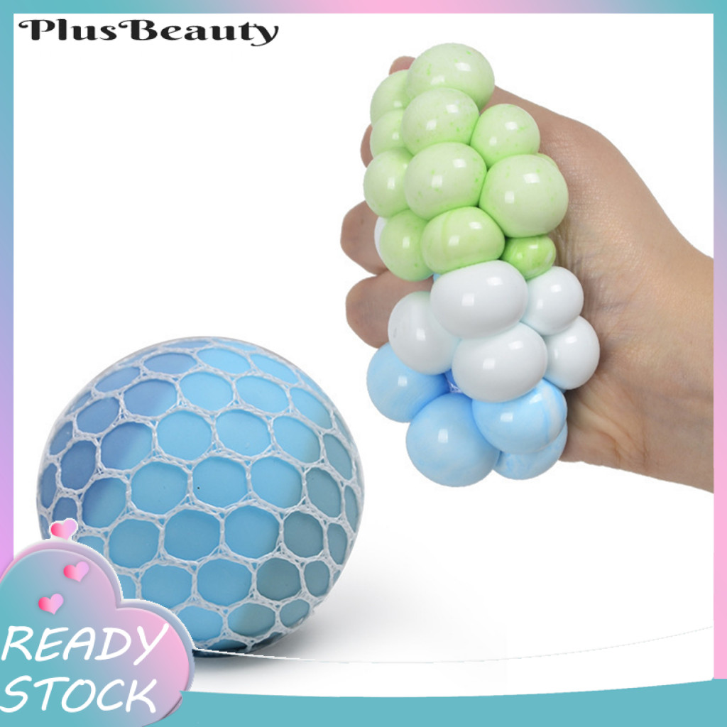 < Pluscloth > Bóng Bóp Mềm Mềm Mại Co Giãn Giảm Căng Thẳng Mix Bóng Bóp Lưới Nho Màu – Đồ Chơi Giảm 