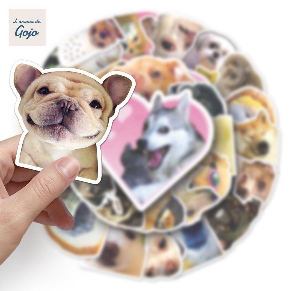 GOJO 50 Miếng Dán Chó Meme, Miếng Dán Chó Con Husky Dễ Thương, Chống Thấm Nước Corgi Border Collie H