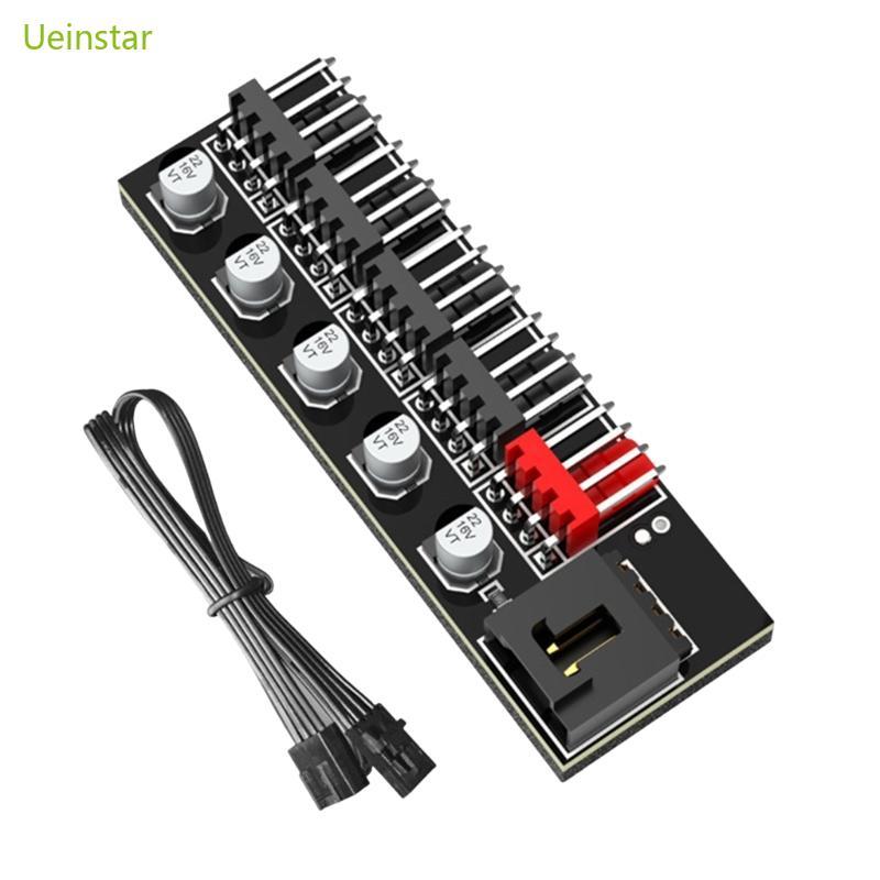 Uein 5 Chiều 4Pin Fan Splitter Adapter Board Cho PC Case Tản Nhiệt Tăng Cường Làm Mát