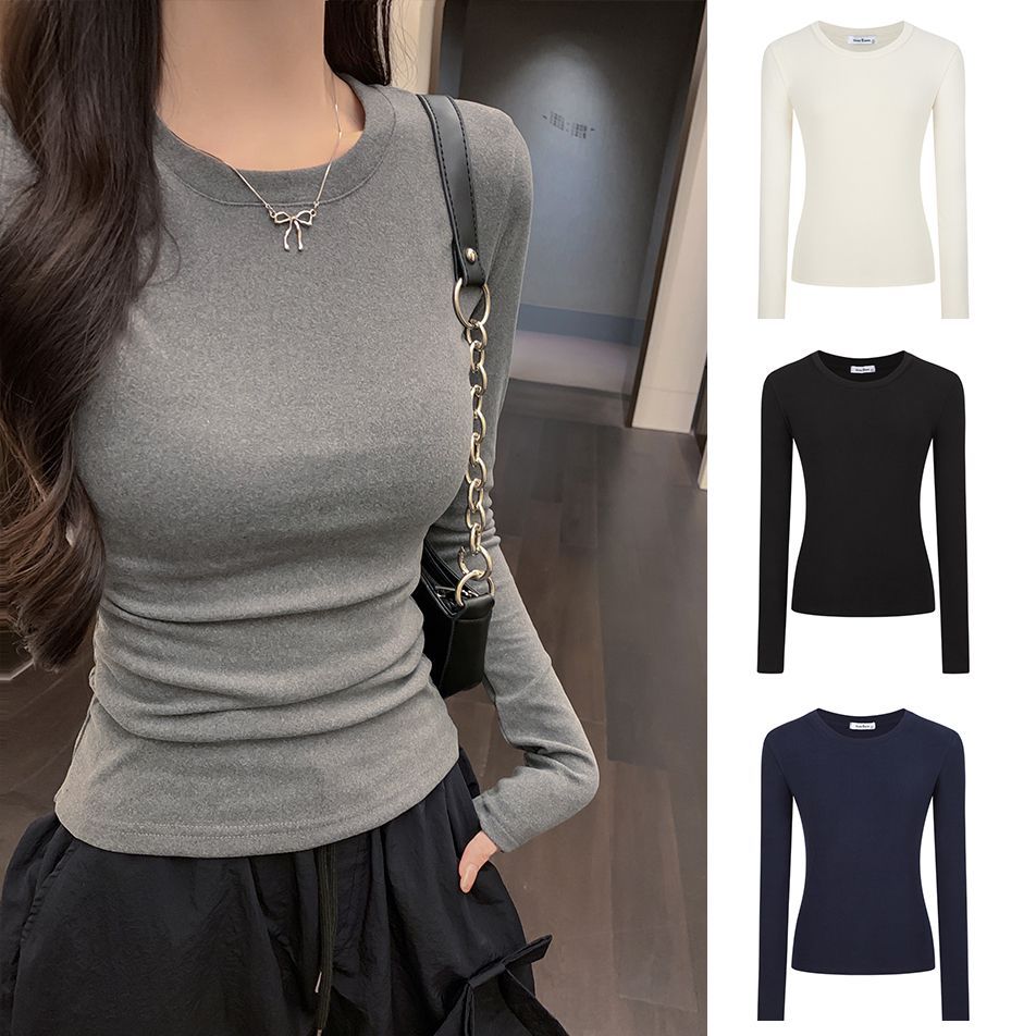 Moses Queen / Moses Queen Vai Trước Móc Cổ Tròn Đáy Áo Sơ Mi Pure Desire Slimer Look Inner Slim @ -