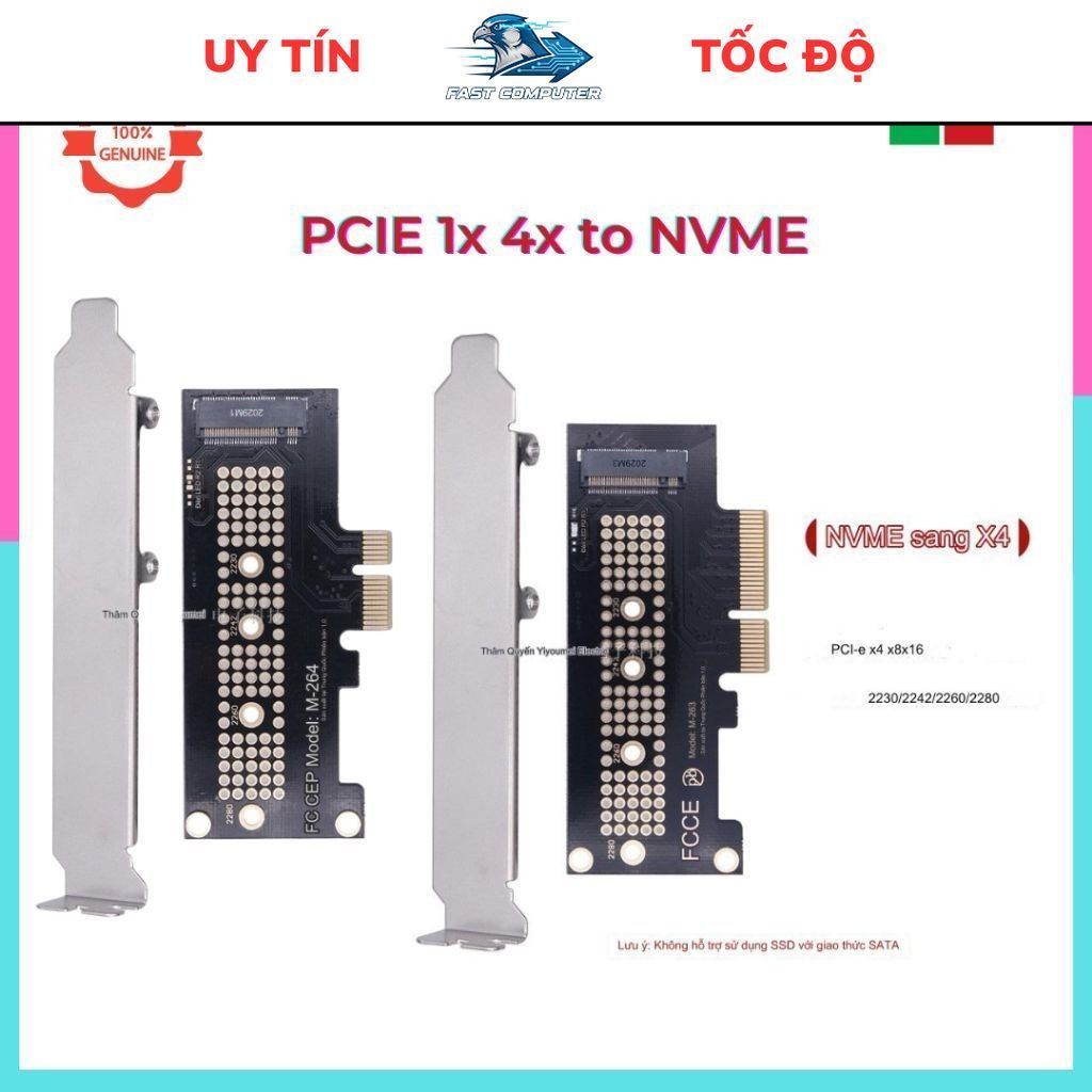 Card chuyển SSD M2 NVMe sang PCIe 4.0 X1 X4 X16 | Adapter M.2 to PCI-express