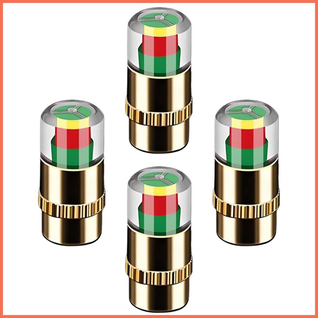 Nắp van áp suất lốp 4 miếng 3 màu 2.4Bar 36PSI Màn hình áp suất lốp cho ô tô Ô tô Xe tải burbvn