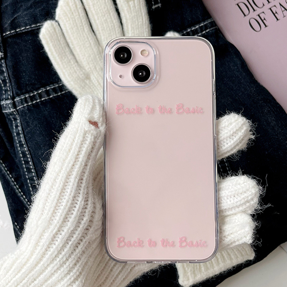 Ốp điện thoại trong suốt tối giản văn bản cơ bản cho iPhone 17 Air 16 15 14 13 12 11 Pro Max X XR XS