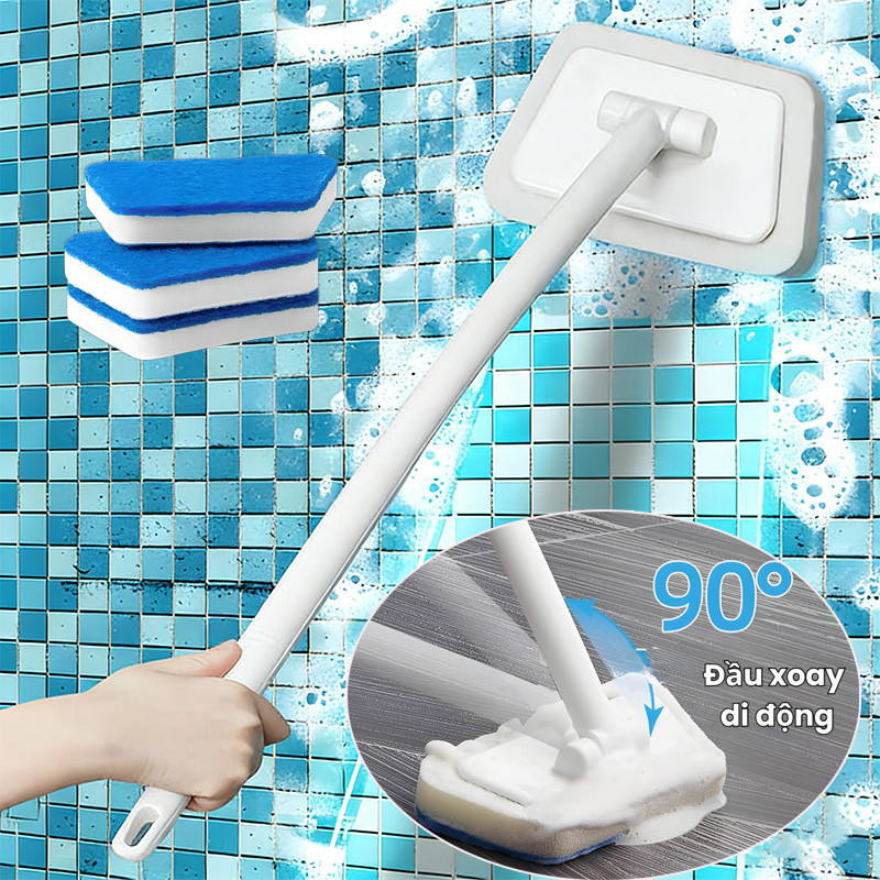 Bàn Chải Đa Năng Nhà Tắm Tay Cầm Dài - Cọ Sàn, Vệ Sinh Bồn Tắm, Đường Ray Cửa & Góc Khuất