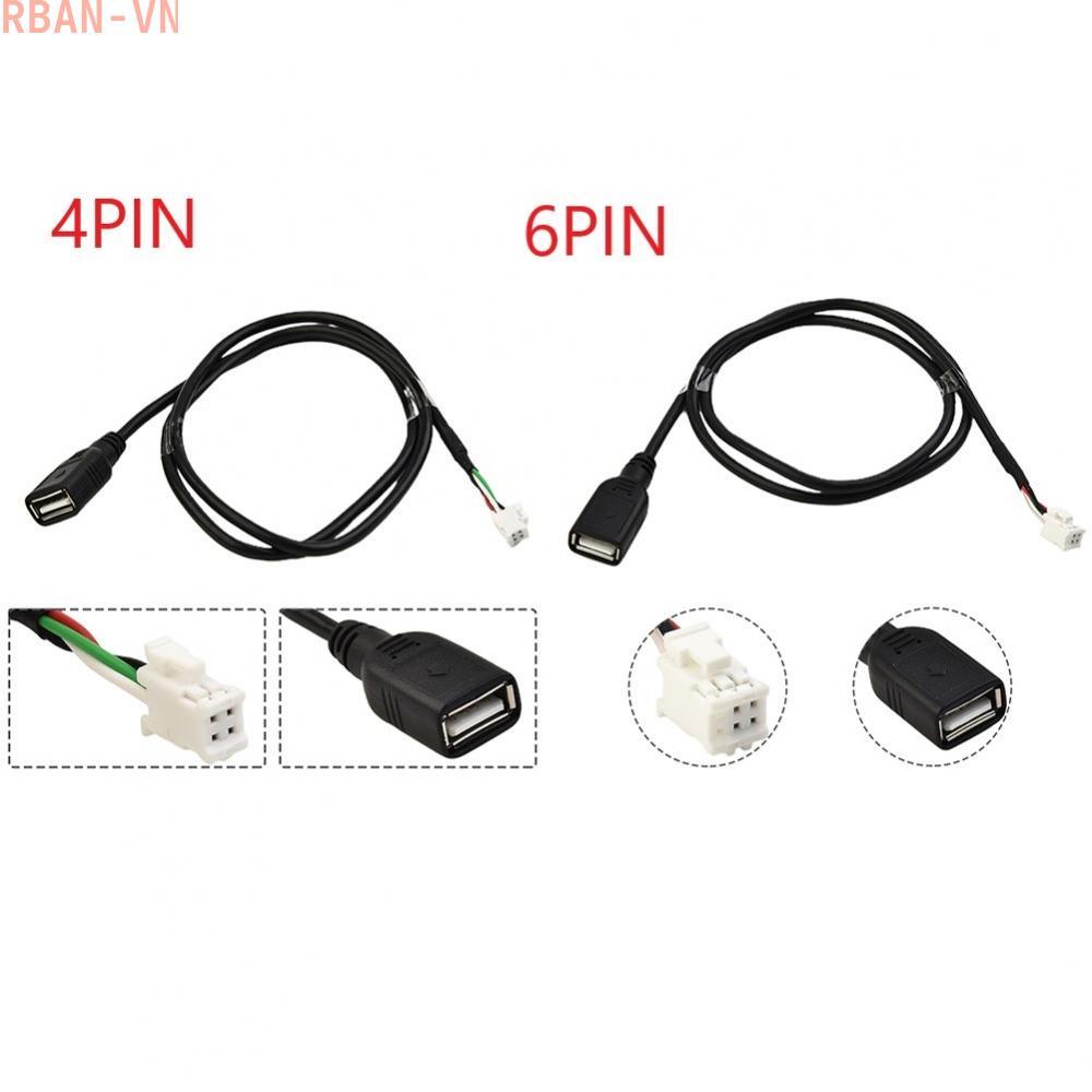 2 Pack USB To 4-Pin / 6-Pin Power Adapter Cable For Car Radio Stereo Parts