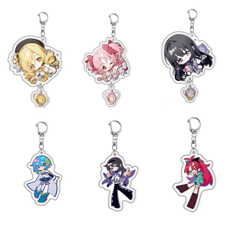 Anime Puella Magi Madoka Magica Keychain Figures Kaname Madoka Akemi Homura Pendant