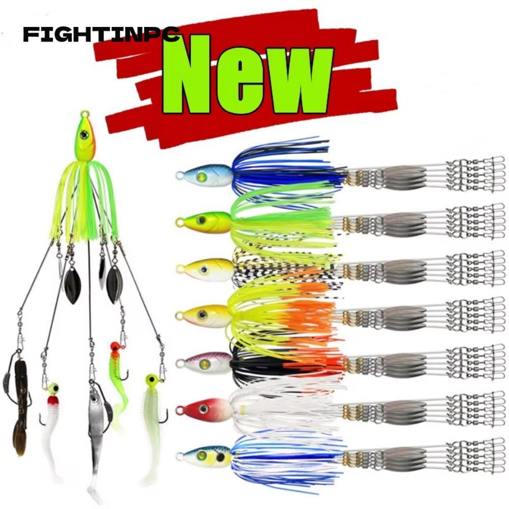 FIGHTINPC Alabama Rig - Bộ Mồi Câu Cá với Spinner Ô Mềm và Swimbait, Phù Hợp Cho Jigging Trong Biển