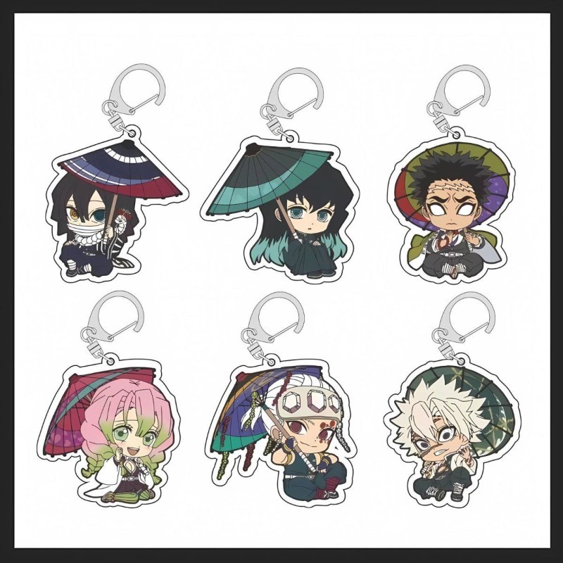 Anime Demon Slayer Acrylic Keychain Character Tokitou Muichirou Kanroji Mitsuri Uzui Tengen Cartoon 