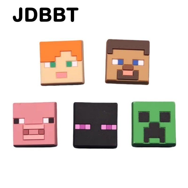 JDBBT CHARMS Giày Lỗ Hoa Phụ Kiện Giày Trang Trí Cao Su Minecraft Series Khóa Giày
