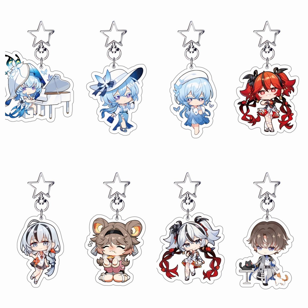 Game Wuthering Waves Keychain Jinhsi Jiyan Scar Rover Geshulin Cosplay Costumes Key Chain Keychains 