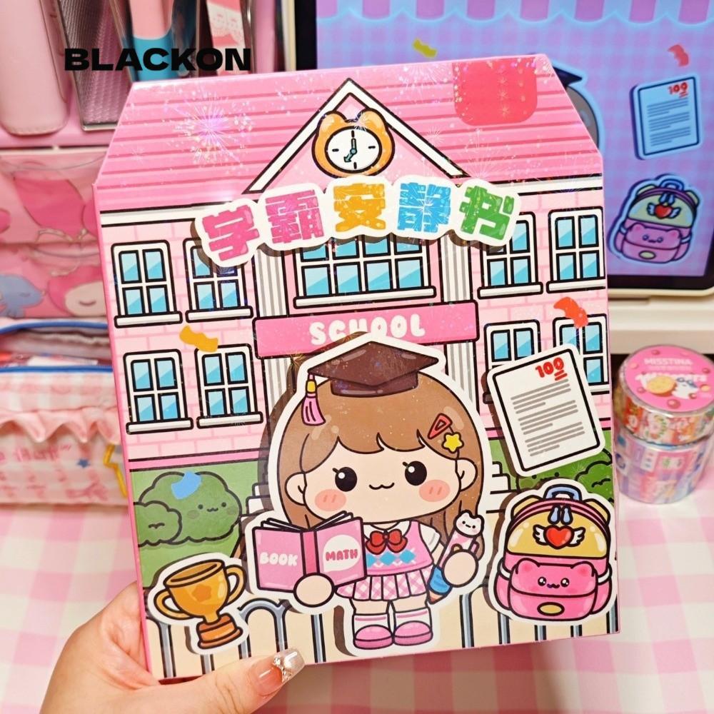 Sách dán BLACKON, Nhãn dán sách yên tĩnh thủ công hoạt hình, Sách dán PET giáo dục dễ thương cho trẻ