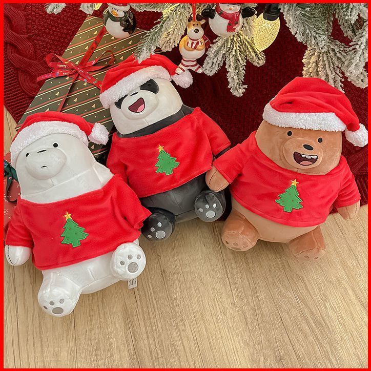 SQ5 Giáng Sinh We Bare Bears Sang Trọng Búp Bê Quà Tặng Cho Bé Gái Trang Trí Nhà Xmas Grizzly Panda 