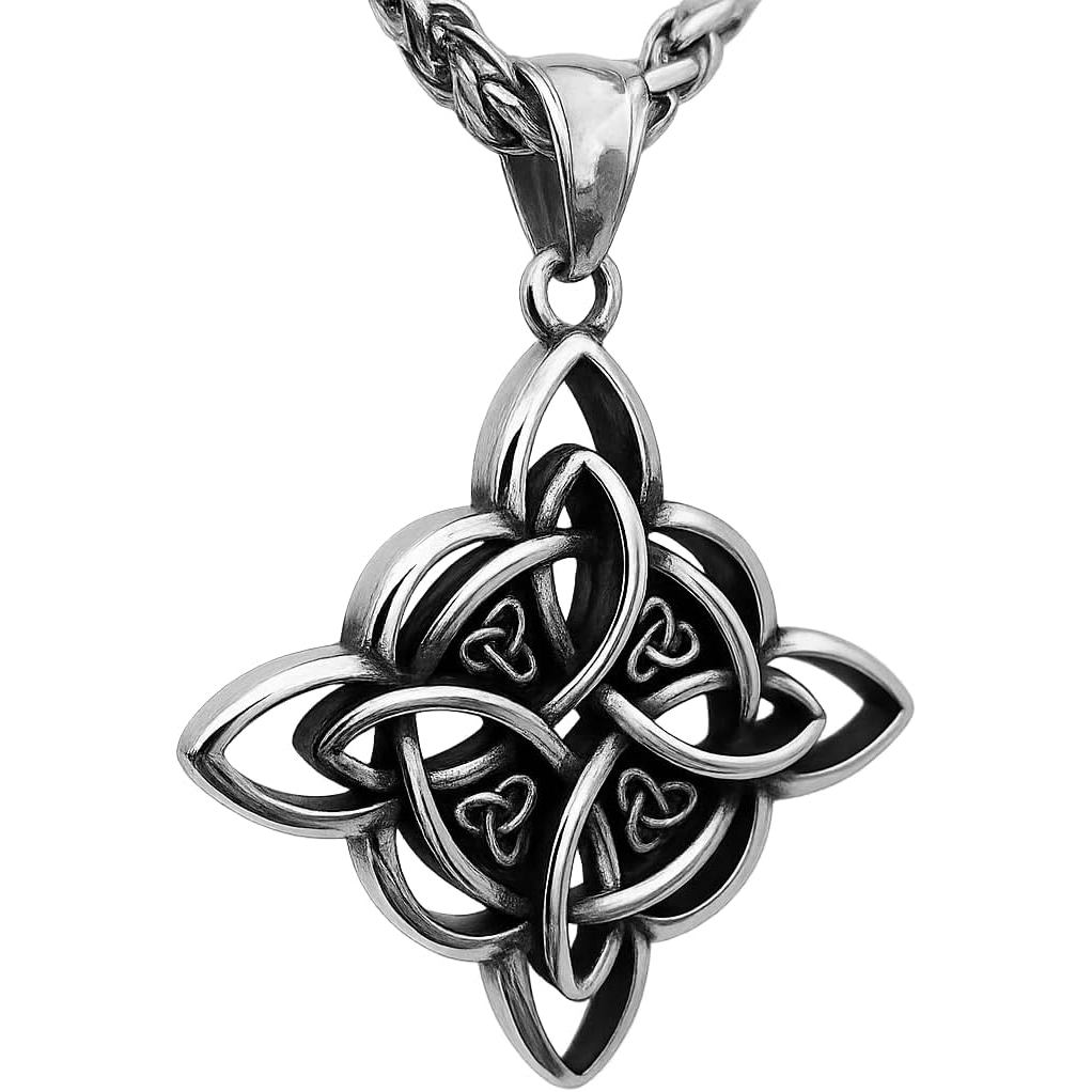 Vòng cổ mặt dây chuyền Celtic với thiết kế đan xen Ailen, phù hợp cho người yêu thích văn hóa Celtic